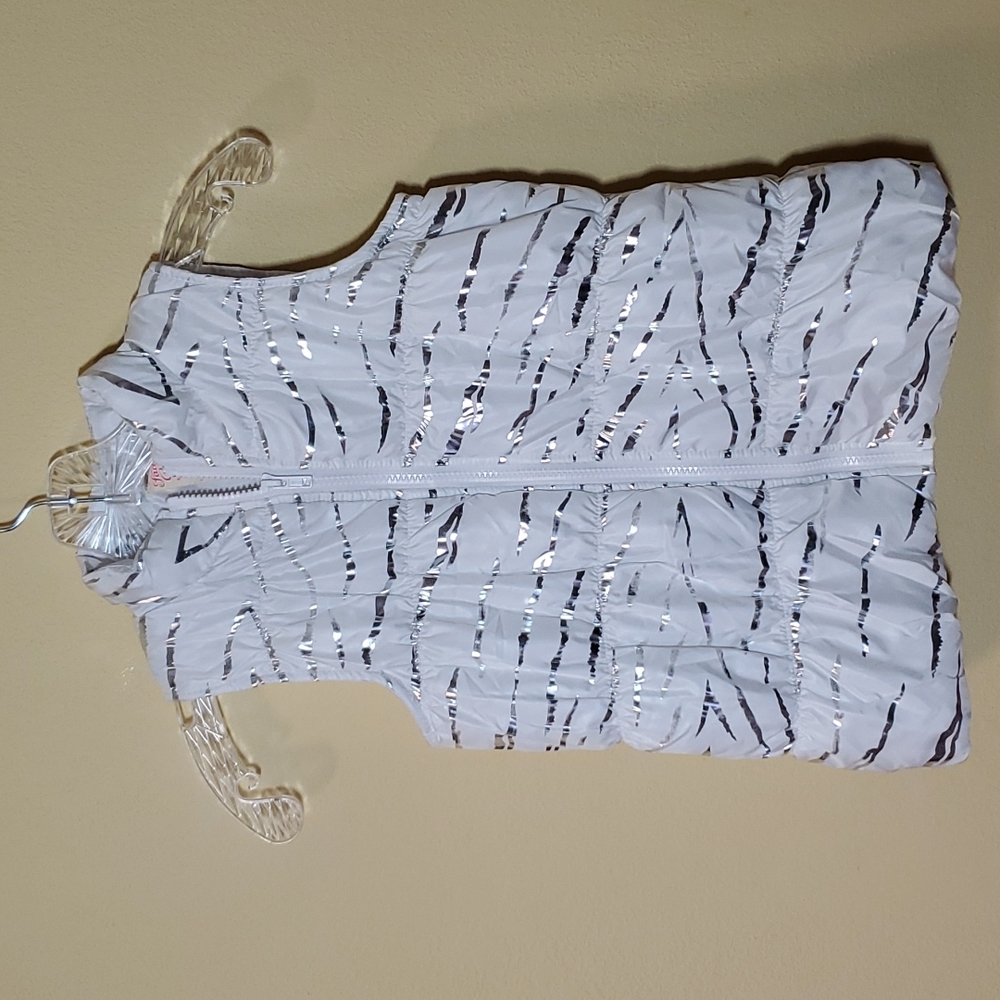 Metallic Silver Tiger/Zebra Stripe Vest